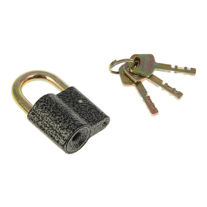 Замок навесной "АЛЛЮР" ВС2-26С, дужка d=8 мм, 3 ключа с двойной нарезкой, цвет антик
