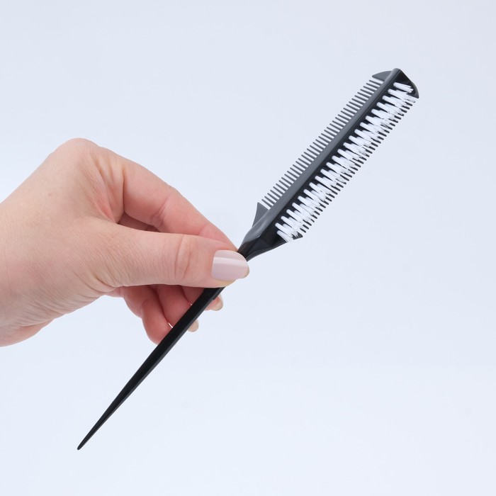 Расчёска для окрашивания, с хвостиком, 23 × 4 см, цвет чёрный
