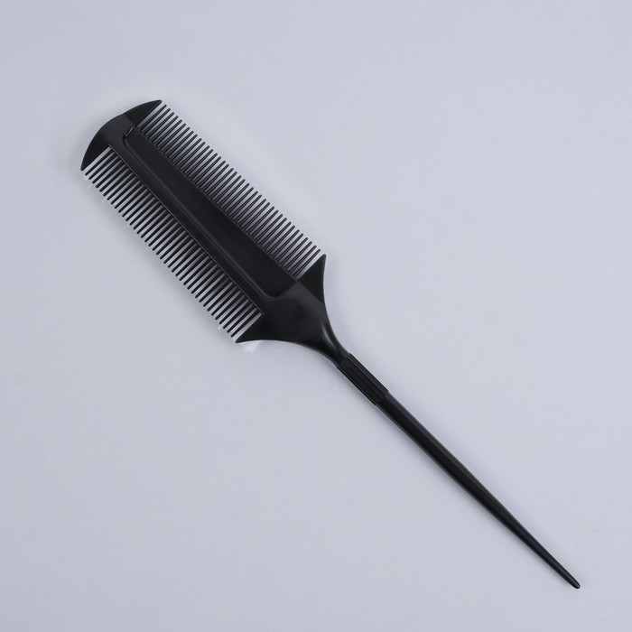 Расчёска для окрашивания, с хвостиком, 23 × 4 см, цвет чёрный