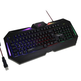 Клавиатура Qumo Dragon War Spirit, игровая, проводная, подсветка, 104 клавиши, USB, чёрная Ош