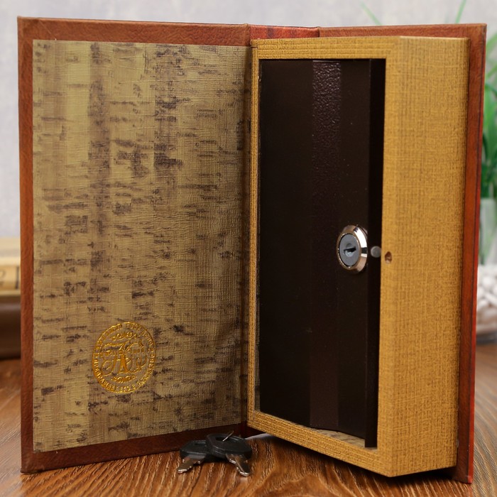 Шкатулка-сейф шёлк "Остров сокровищ" 21х13х5 см