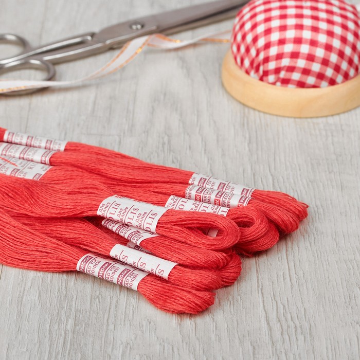 Нитки для вышивания, №144, 20±1м, цвет коралловый