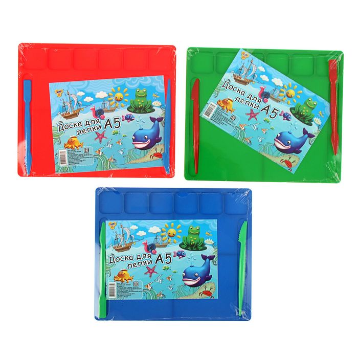 Доска для лепки А5 цветная, 2 стека, микс