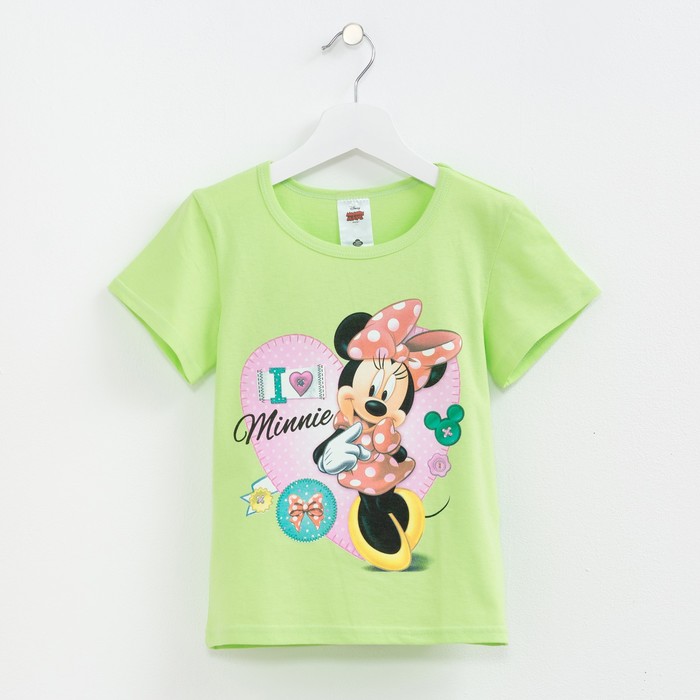 Футболка для девочек "Красотка", Минни Маус, рост 134-140 (36) см, 9-10 лет, 100% хлопок
