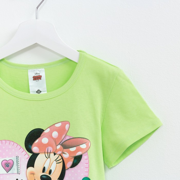 Футболка для девочек "Красотка", Минни Маус, рост 134-140 (36) см, 9-10 лет, 100% хлопок