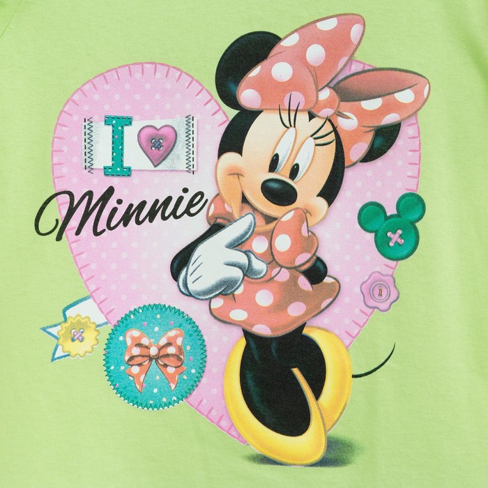 Футболка для девочек "Красотка", Минни Маус, рост 134-140 (36) см, 9-10 лет, 100% хлопок