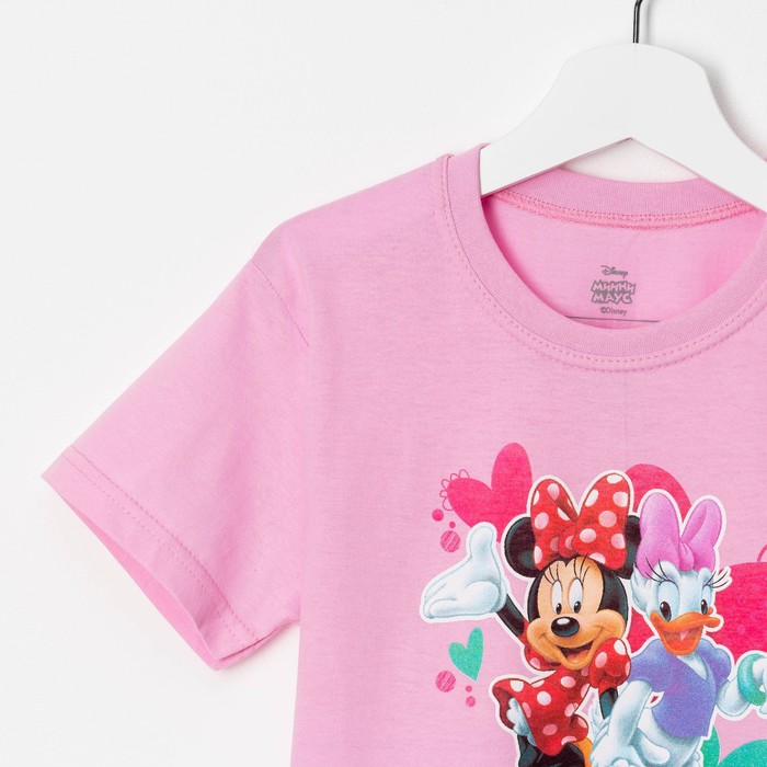 Футболка для девочек "Подружки", Минни Маус, рост 122-128 (34) см, 7-8 лет, 100% хлопок