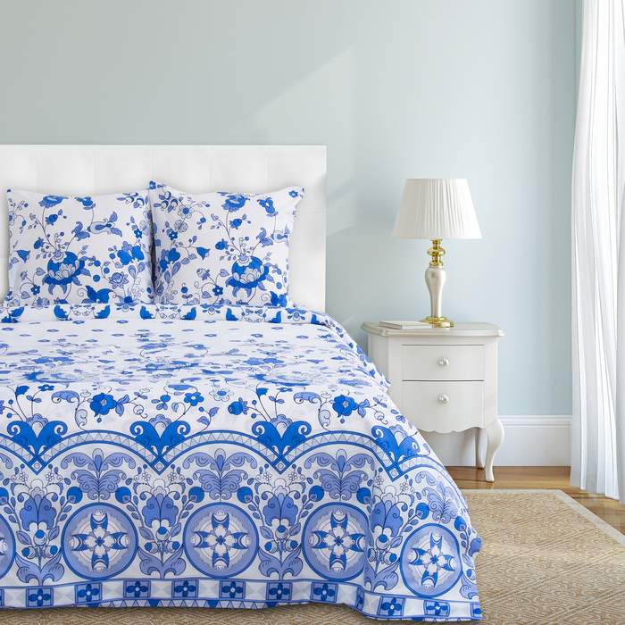 Постельное бельё "Этель" 2 сп. Новгородский мотив, размер 175х215 см, 200х220 см, 70х70 см -2 шт., 100% хлопок, бязь 125 г/м2