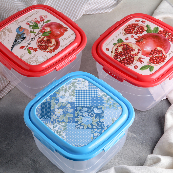 Контейнер пищевой 3 л Click&Lock, цвет МИКС