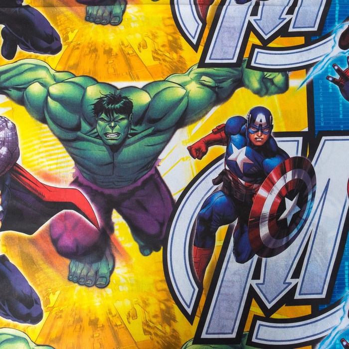 Простыня 1,5 сп "Команда Мстители" 150*214 см 100% хлопок, бязь