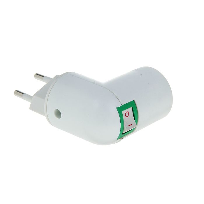 Переходник TDM, вилка/патрон Е27, с выкл. белый, SQ0335-1007