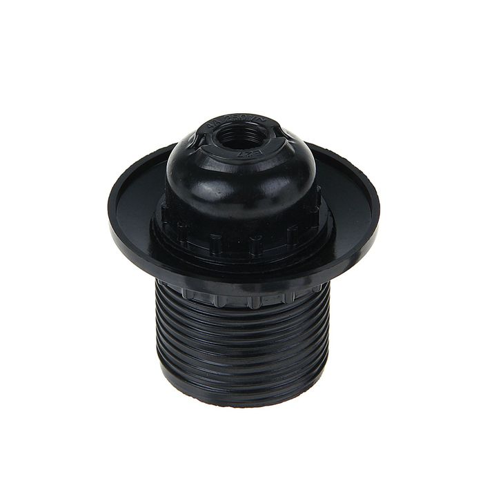 Патрон TDM, Е27, с кольцом, карболитовый, чёрный, SQ0335-0002