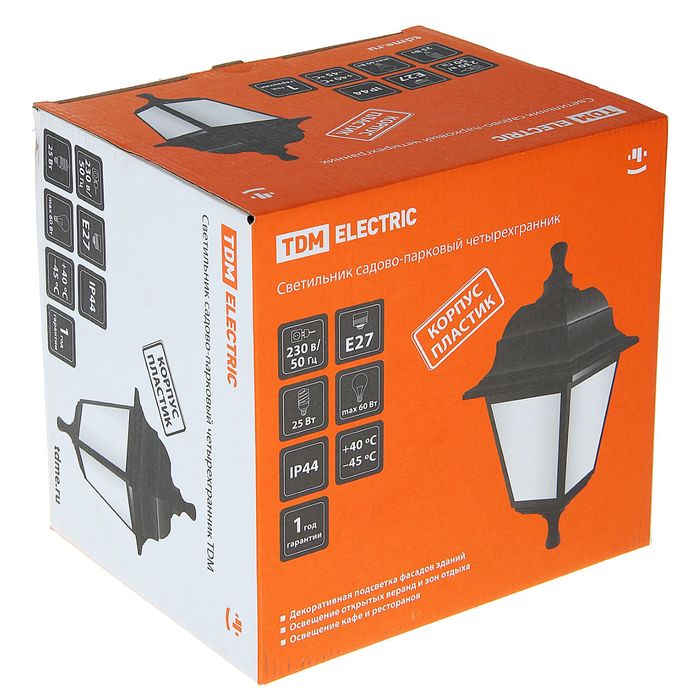 Светильник TDM, садово-парковый, четырёхгранник, стойка, белый, SQ0330-0735