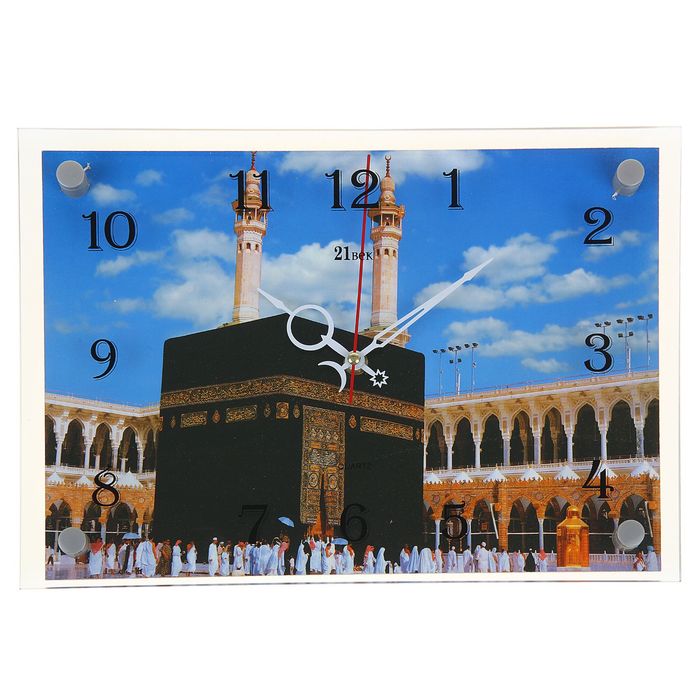 Часы настенные прямоугольные "Кааба", 25х35 см микс