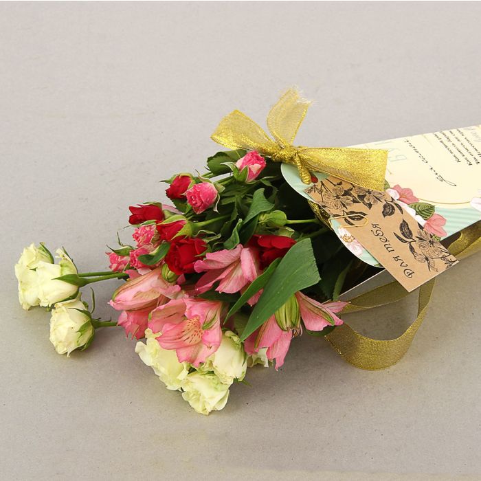 Конус для цветов "Букет для прекрасной" ретро, 27 х 13 см