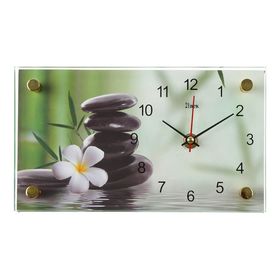 Часы настенно-настольные "Цветок и камни", 13х23 см, микс от Сима-ленд