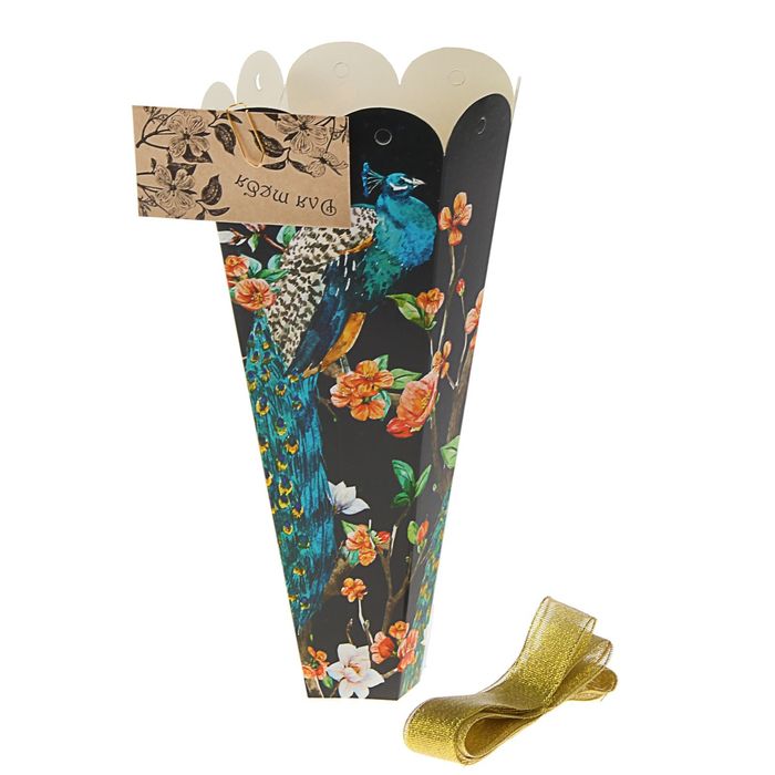 Конус для цветов "Очарование ночи" ретро, 27 х 13 см