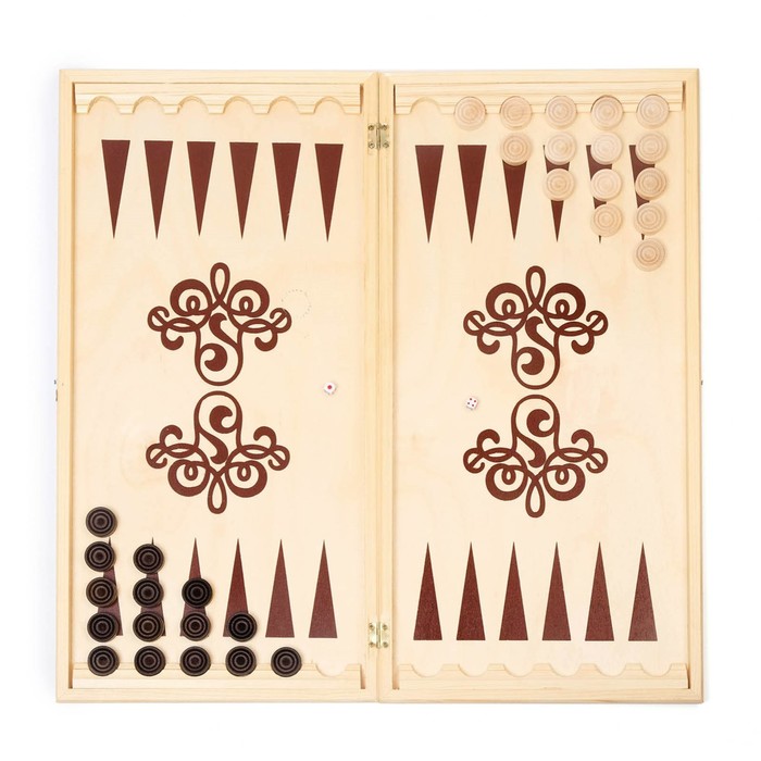 Настольная игра 2 в 1 "Витки": шашки, нарды, доска 60 х 60 см
