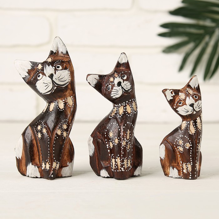 Набор сувениров "Кошки" 3 шт.: 8, 10, 12 см