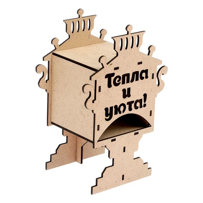 Заготовка для творчества, чайный домик "Самовар", набор 7 деталей