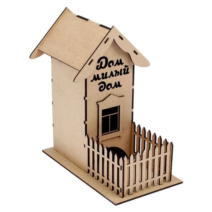 Заготовка для творчества, чайный домик "Дом, милый дом" с оградкой, набор 11 деталей