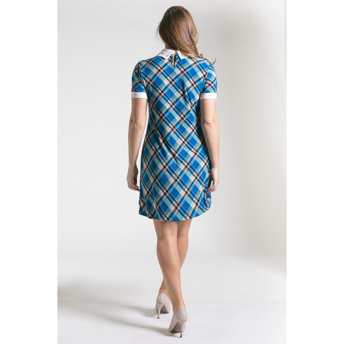 Платье 4751, размер 46, рост 164 см, цвет синий/белый