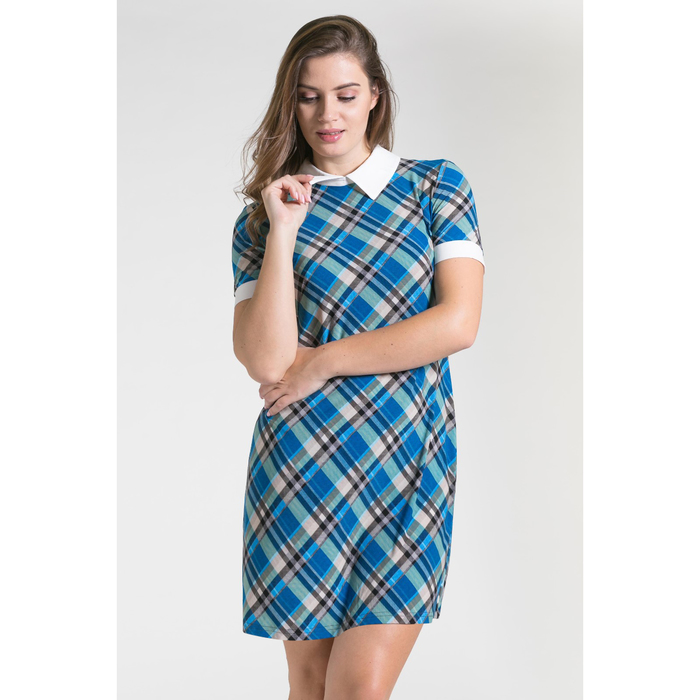 Платье 4751, размер 46, рост 164 см, цвет синий/белый