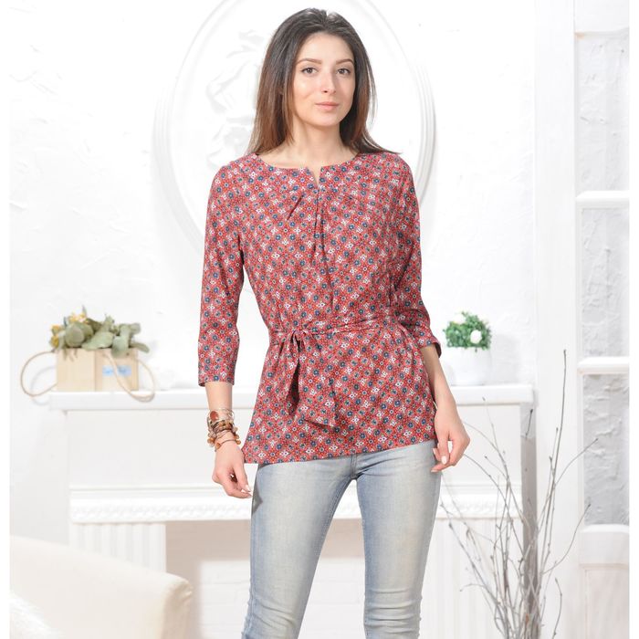 Блуза 4837а, размер 48, рост 164 см, цвет красный