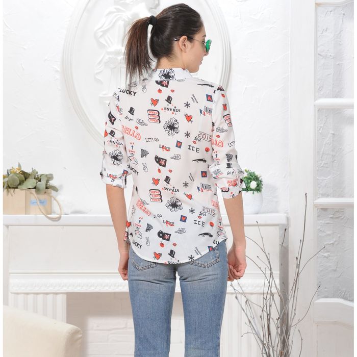 Блуза 4846, размер 46, рост 164 см, цвет белый