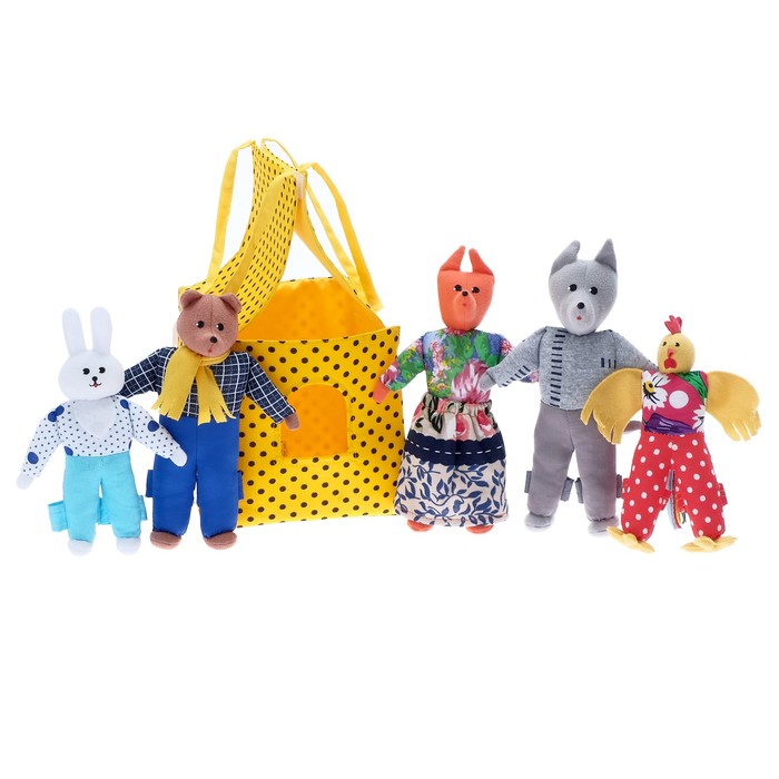 Пальчиковый театр "Заюшкина избушка" шагающий с домиком, МИКС