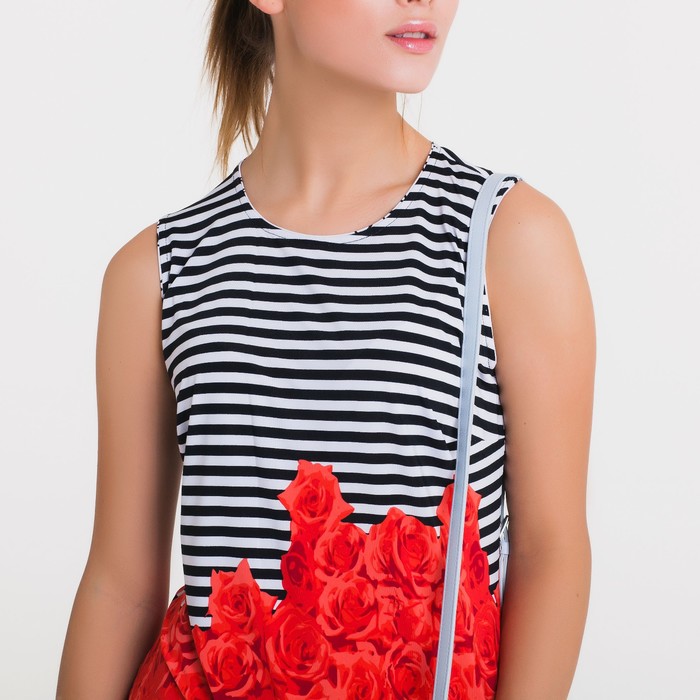 Платье 4760, размер 42, рост 164 см, цвет черный/белый/коралл