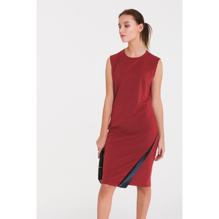 Платье, размер 50, рост 164 см, цвет кирпичный/чёрный (арт. 4762 С+)