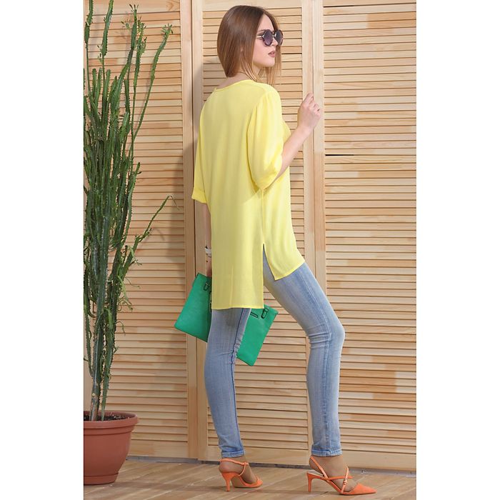 Туника женская 4740 С+, размер 50, рост 164см, цвет желтый