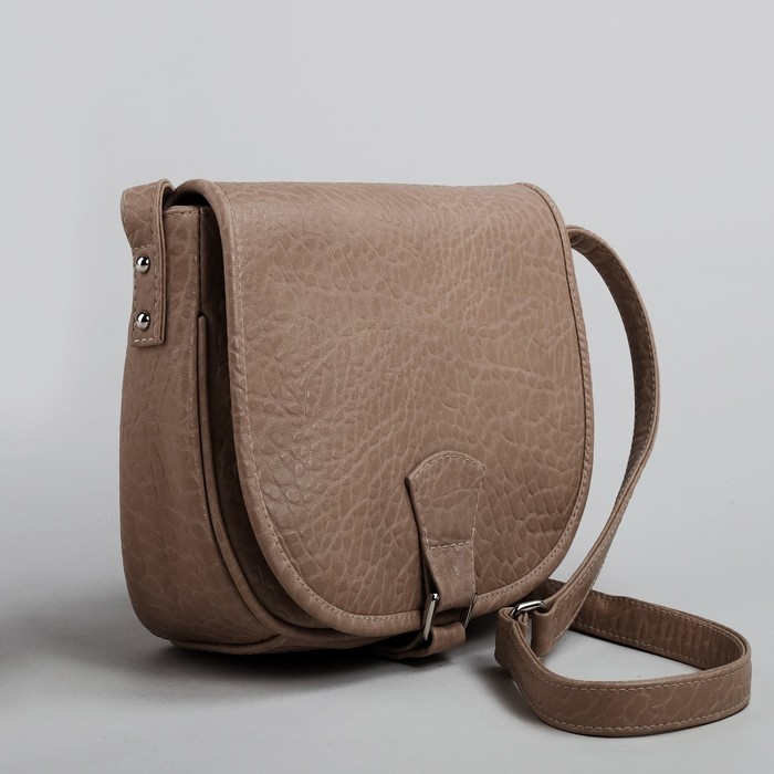 Сумка женская на молнии, 1 отдел, 1 наружный карман, бежевая