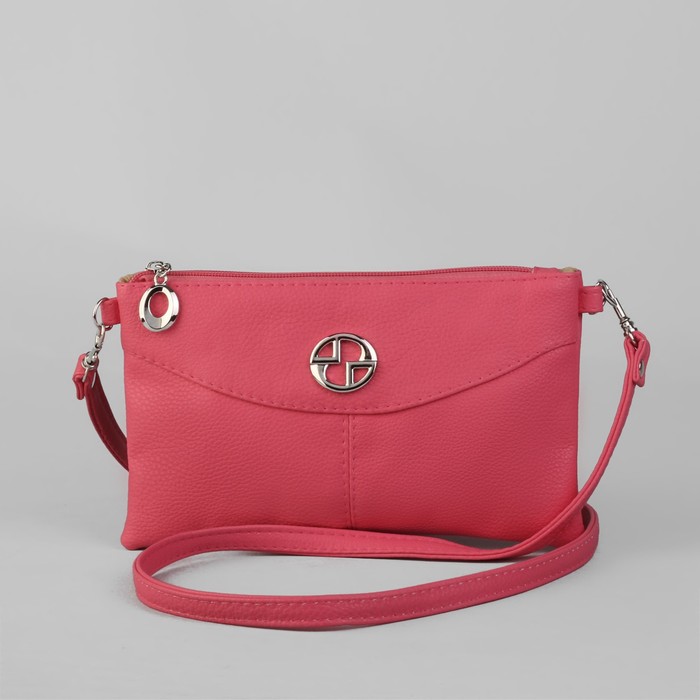 Сумка женская на молнии, 1 отдел, 1 наружный карман, регулируемый ремень, цвет фуксия