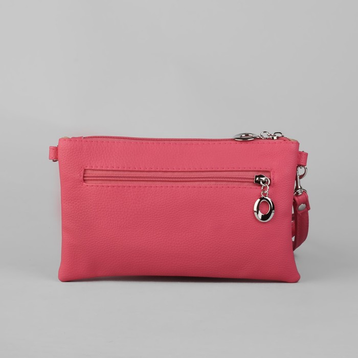 Сумка женская на молнии, 1 отдел, 1 наружный карман, регулируемый ремень, цвет фуксия