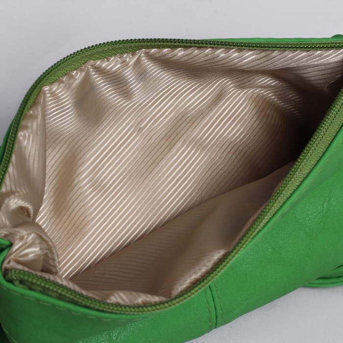 Сумка женская на молнии, 1 отдел, 1 наружный карман, регулируемый ремень, зелёная