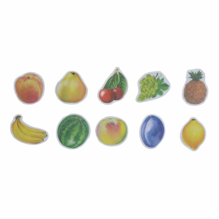 Набор дидактический из ткани "Фрукты-ягоды" на магните, 10 шт.