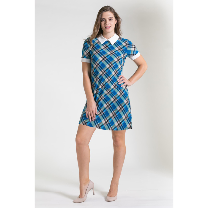 Платье, размер 50, рост 164 см, цвет синий/белый (арт. 4751 С+)