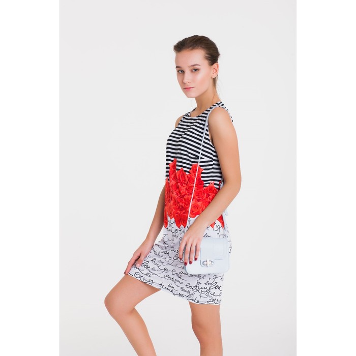 Платье 4760, размер 44, рост 164 см, цвет черный/белый/коралл