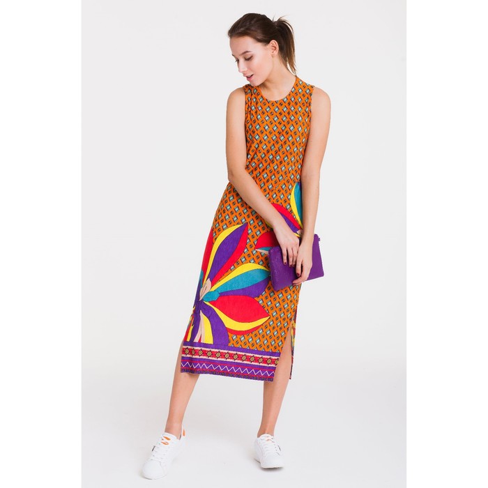 Платье 4758, размер 48, рост 164 см, цвет оранжевый