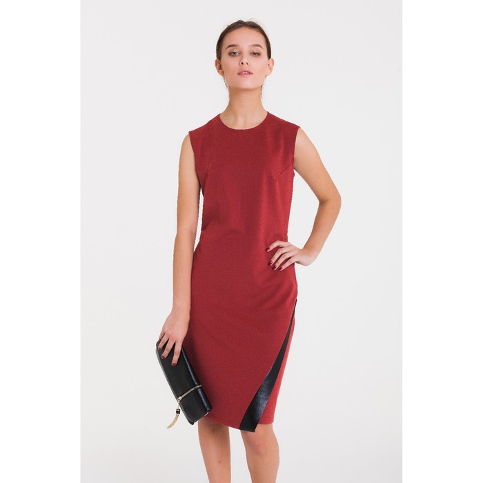 Платье 4762, размер 48, рост 164 см, цвет кирпичный/черный