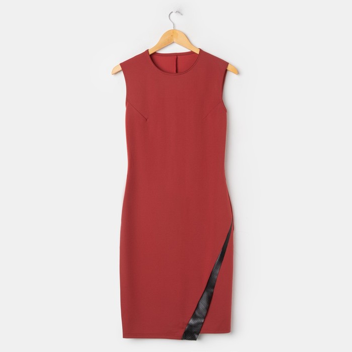 Платье 4762, размер 48, рост 164 см, цвет кирпичный/черный