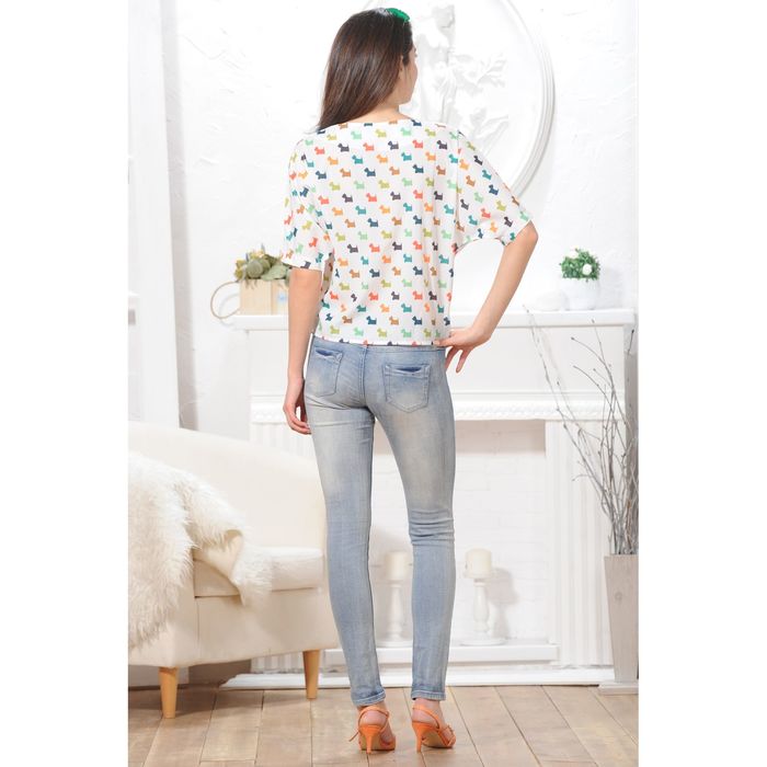 Блуза 4843, размер 46, рост 164 см, цвет белый