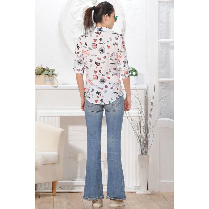 Блуза, размер 52, рост 164 см, цвет белый (арт. 4846 С+)