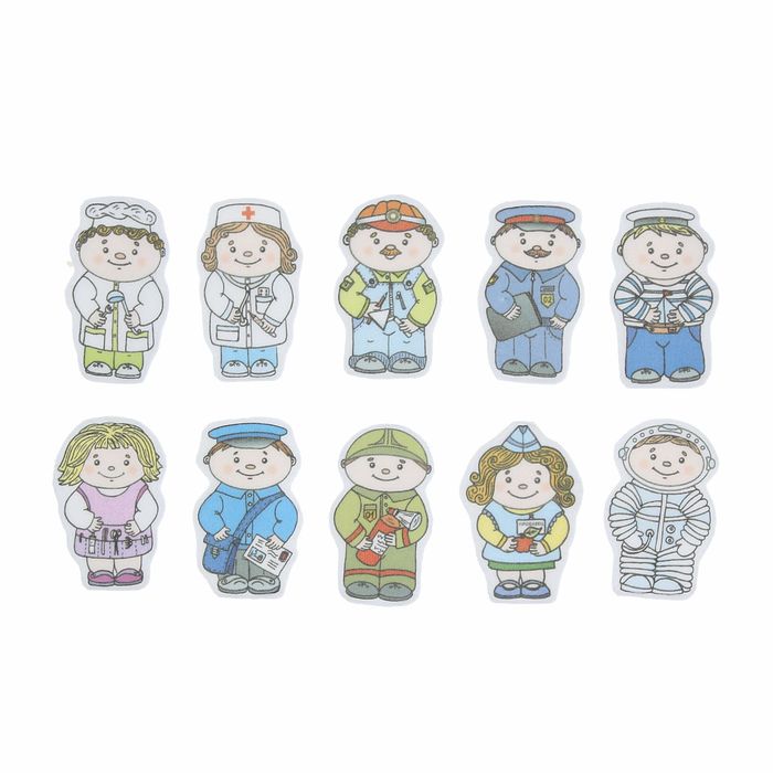 Набор дидактический из ткани "Профессии" на липучке, 10 шт.