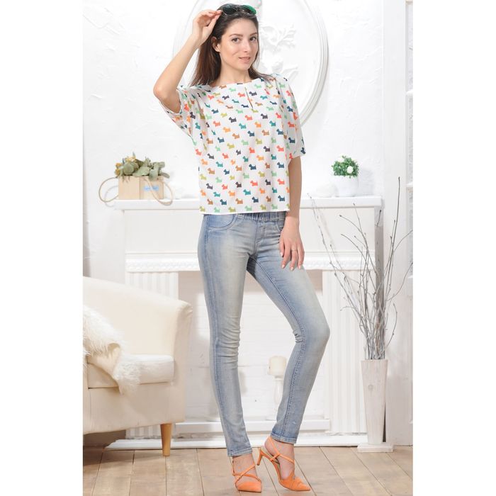 Блуза, размер 52, рост 164 см, цвет белый (арт. 4843 С+)