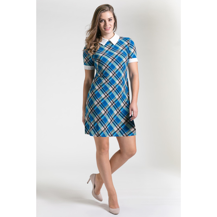 Платье, размер 52, рост 164 см, цвет синий/белый (арт. 4751 С+)