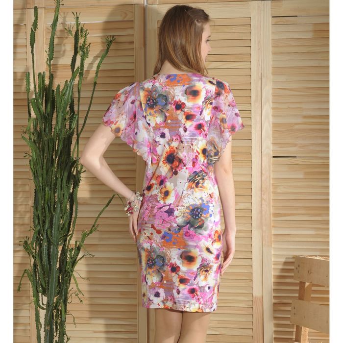 Платье, размер 54, рост 164 см, цвет розовый/белый (арт. 4742 С+)