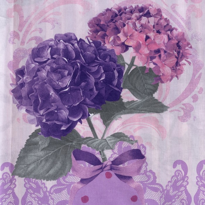 Постельное бельё "Этель" Гортензия 1,5 сп., размер 143х215 см, 150х214 см, 70х70 см - 2 шт., 100% хлопок, поплин, 125 г/м2